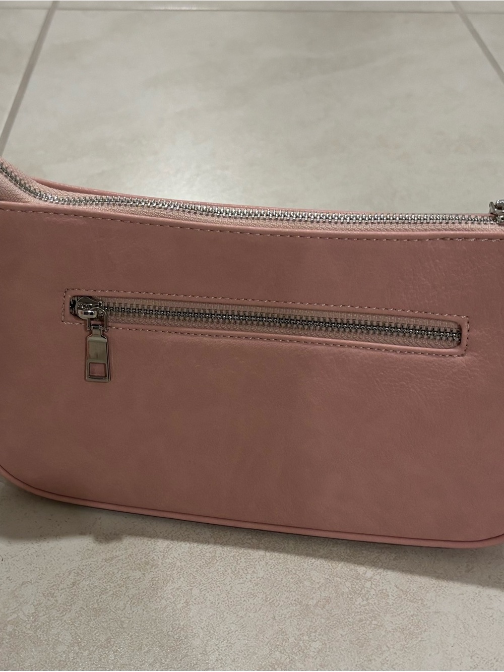 Women's Pink Zip-Front Shoulder Bag